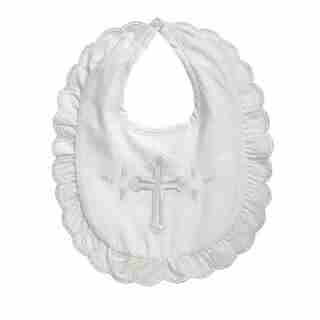 Girl embroidered christening bib