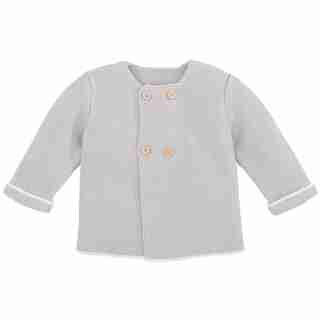 Elegant Baby Sofia and Finn Cardigan Sweater 100% Knit Cotton Grey 12 Months