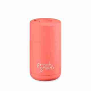 FRANK GREEN CERAMIC LINED STAINLESS STEEL CUP - LIVING CORAL, 10 OZ