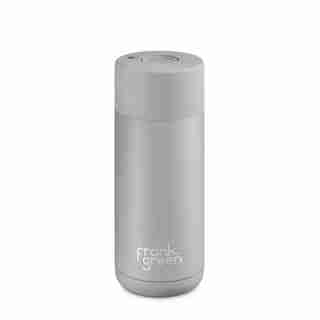 FRANK GREEN CERAMIC LINED STAINLESS STEEL CUP - HARBOR MIST, 16 OZ