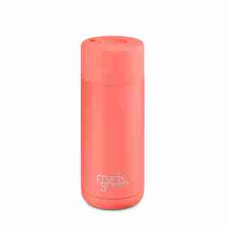 FRANK GREEN CERAMIC LINED STAINLESS STEEL CUP - LIVING CORAL, 16 OZ