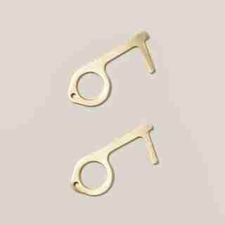 COPPER AND ZINC NO TOUCH KEYS SET OF 2