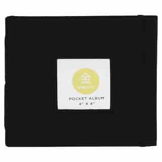 KINSHO Pocket Photo Album 4” x 4” Black