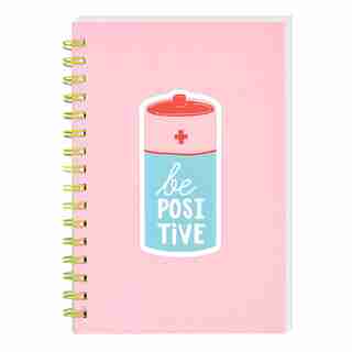SPIRAL NOTEBOOK BE POSITIVE WITH PINK COVER 120 SHEETS 5.75" x 8.5"
