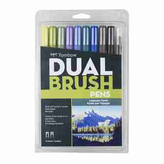 Tombow Dual Brush Calligraphy Pen Set Landscape 10 Pack