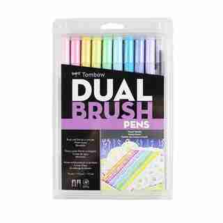 Tombow Dual Brush Calligraphy Pen Set Pastel 10 Pack