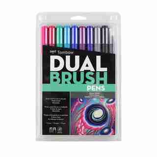Tombow Dual Brush Calligraphy Pen Set Galaxy 10 Pack