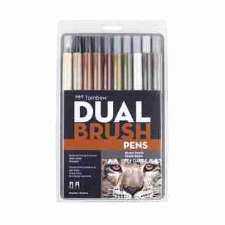 Tombow Dual Brush Calligraphy Pen Set Neutrals 20 Pack