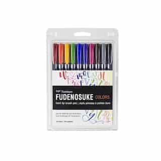 Tombow Fudenosuke Colors Calligraphy Pens Set 10 Pack