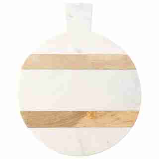 Round Marble & Wood Board – Large