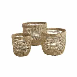 REID WOVEN SEAGRASS BASKETS - SET OF 3