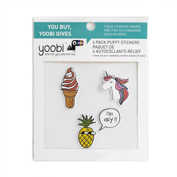 Yoobi 4 Pk Puffy Stickers - Ice Cream