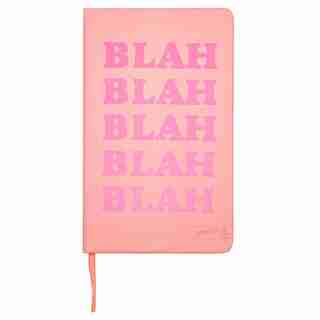 Yoobi™ Journal with Printed Paper Cover Blah Blah Blah Coral 80 Sheets 5.2'' x 8.5''