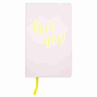 Yoobi™ Journal with Printed Paper Cover On Heck Yes! Pink 80 Sheets 5.2'' x 8.5''
