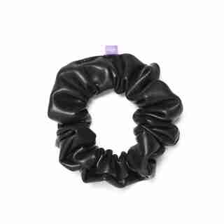 Ela Vegan Leather Scrunchie - Black