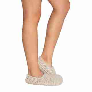 EBERJEY ANKLE SLIPPER SOCK WHITE SAND ONE SIZE