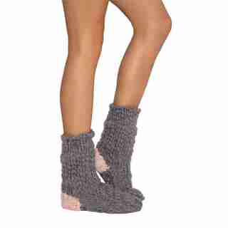 EBERJEY SCOUT SLIPPER SOCK FLANNEL ROSE SMOKE ONE SIZE