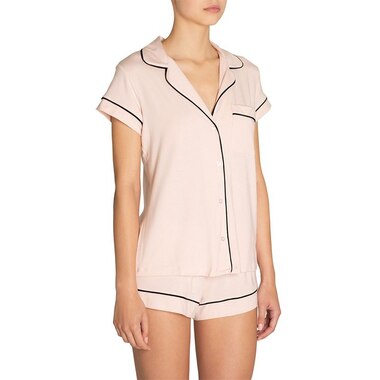 EBERJEY GISELE SHORT PJ SET - SORBET PINK/BLACK, XS