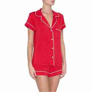 GISELE SHORT PJ SET BOXED HAUTE RED XS