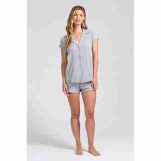 Eberjey Ruthie Ruffle Short PJ Set Grey XL
