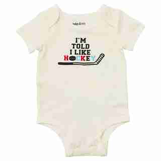 IndigoBaby Onesie "I'm Told I Like Hockey" 0-3 Months