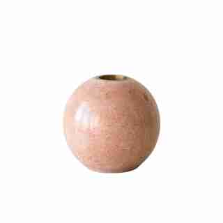ROUND MARBLE AND BRASS TAPER CANDLE HOLDER