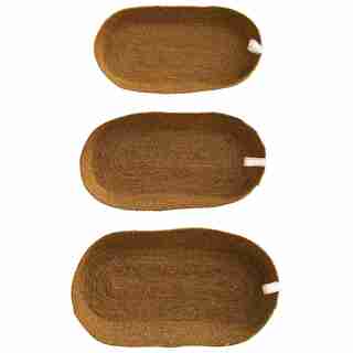 OVAL SEAGRASS TRAYS SET OF 3