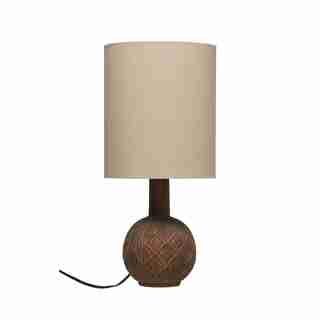 TERRACOTTA LAMP WITH LINEN LAMPSHADE MATTE RUST