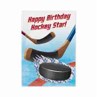 Paper E. Clips Birthday Card Hockey