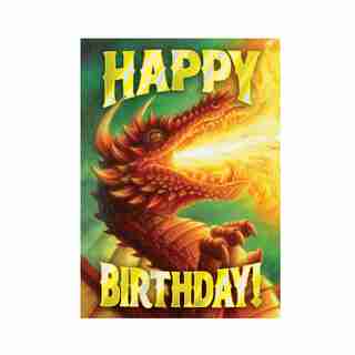 Paper E. Clips Birthday Card Ferocious Dragon