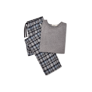 Steiner Pajama Set Plaid, Blue /Grey Heather XX-Large