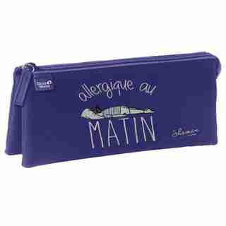 Pencil pouch « Allergique au matin » 3 compartments