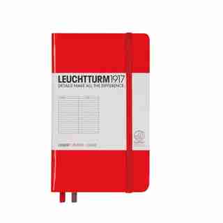 Notebook Pocket (A6), Hardcover, 185 numbered pages, red