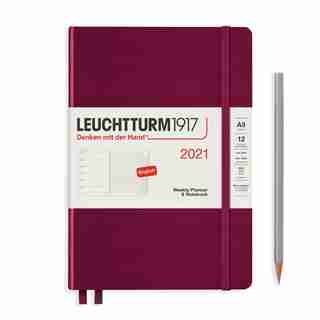 LEUCHTTURM1917 JANUARY - DECEMBER 2021 WEEKLY PORT RED NOTEBOOK & PLANNER