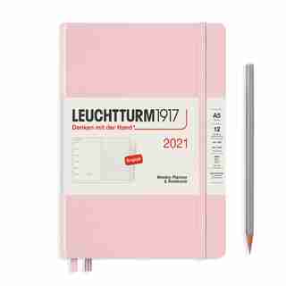LEUCHTTURM1917 January - December 2021 WEEKLY A5 POWDER PINK NOTEBOOK & PLANNER