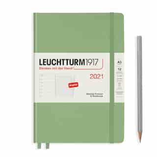 LEUCHTTURM1917 2021 WEEKLY PLANNER & NOTEBOOK A5 SAGE GREEN