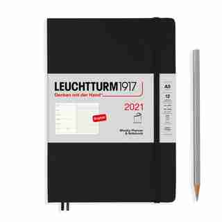 LEUCHTTURM1917 January - December 2021 WEEKLY SOFTCOVER A5 BLACK NOTEBOOK & PLANNER