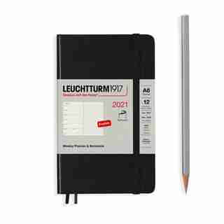 LEUCHTTURM1917 JANUARY - DECEMBER 2021 WEEKLY SOFTCOVER POCKET A6 BLACK NOTEBOOK & PLANNER