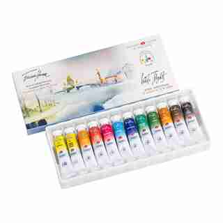 “White Night” Extra-fine artists watercolours, Set of 12 colours in 10ml tubes