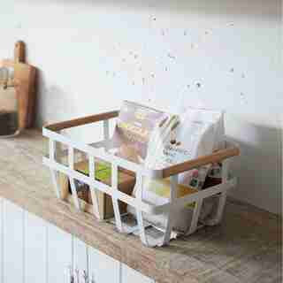 Yamazaki Tosca Dual-Handle Storage Basket White
