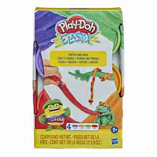 Play-Doh Elastix, Assortiment de 4 pots de pâte aux couleurs vives