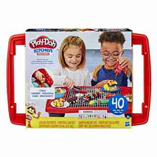 Play-Doh Kitchen Creations, Super barbecue, gril jouet avec 40 pièces, coulis Play-Doh atoxique et 10 couleurs