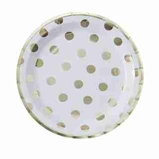 Ginger Ray Pick & Mix White Polka Dot Plates