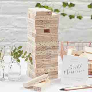 Alternative Livre d'Or Mariage en Blocs de Construction en Bois