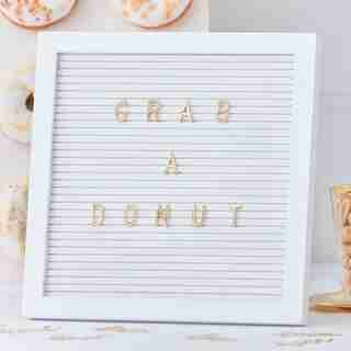 GINGER RAY WHITE PEG BOARD WITH GOLD LETTERS