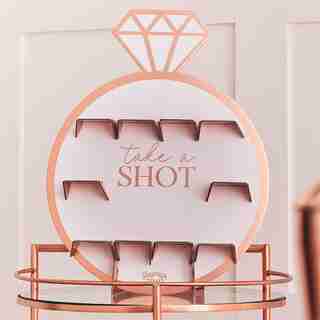 BLUSH HEN PARTY ROSE GOLD RING SHOT WALL