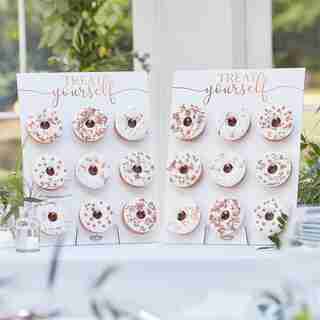 BOTANIC WEDDING BRONZE FOILED DONUT STANDS
