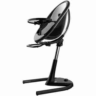 Mima Moon 2 Baby/Toddler Chair Black with Seat Pad Silver