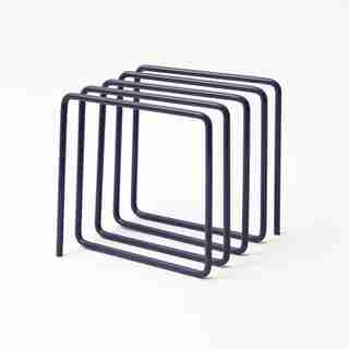 Metal Magazine & Vinyl Rack Navy Blue
