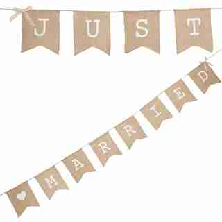 Ginger Ray Just Married Hessian Bunting